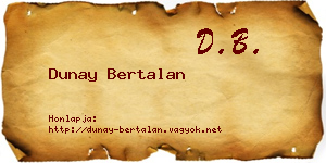 Dunay Bertalan névjegykártya